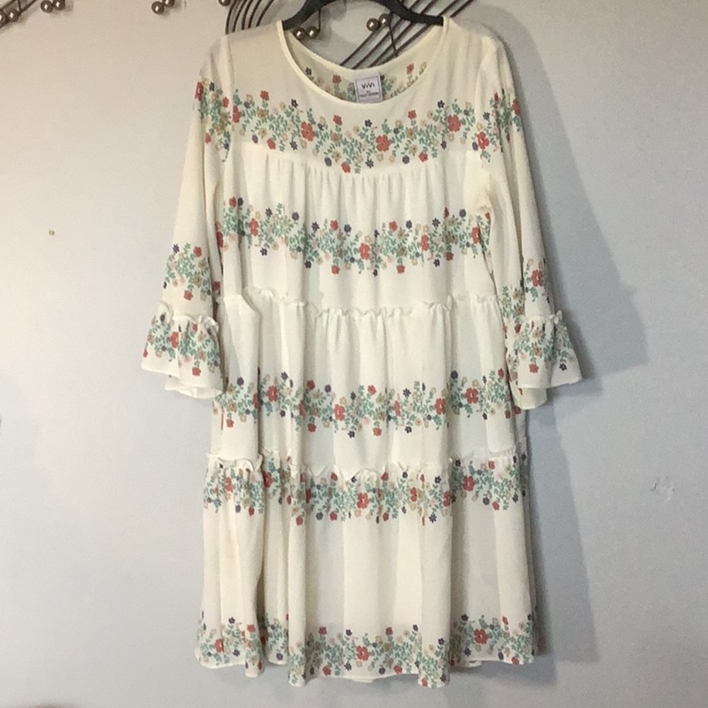White Floral Vivi Dress, Size L